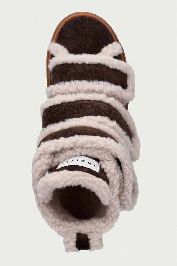 Shearling Velcro Wedge кросівки жіночі замшеві Inuikii колір коричневий фото 4