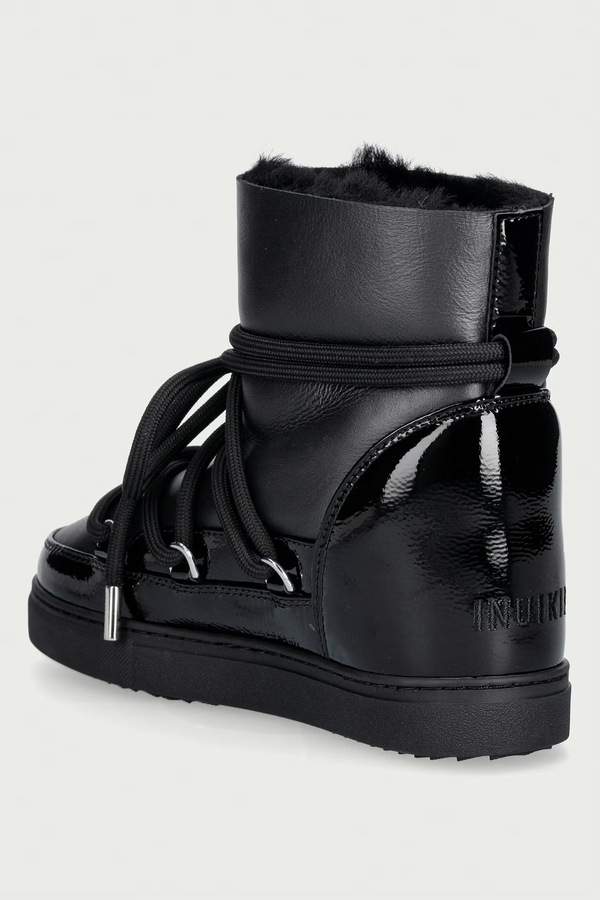 Gloss Wedge снігові чоботи жіночі шкіряні Inuikii колір чорний фото 2