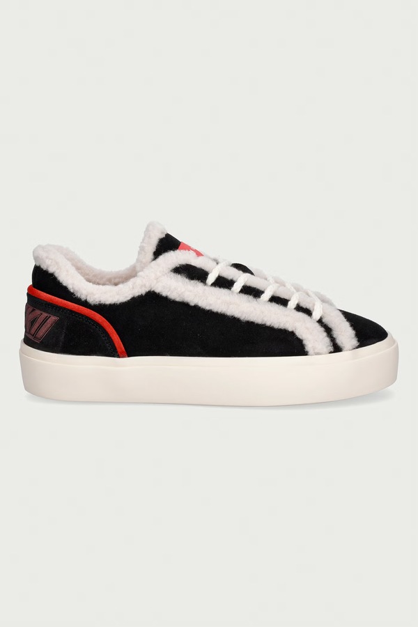 Lila Shearling Lace Up кросівки жіночі замшеві Inuikii колір чорний