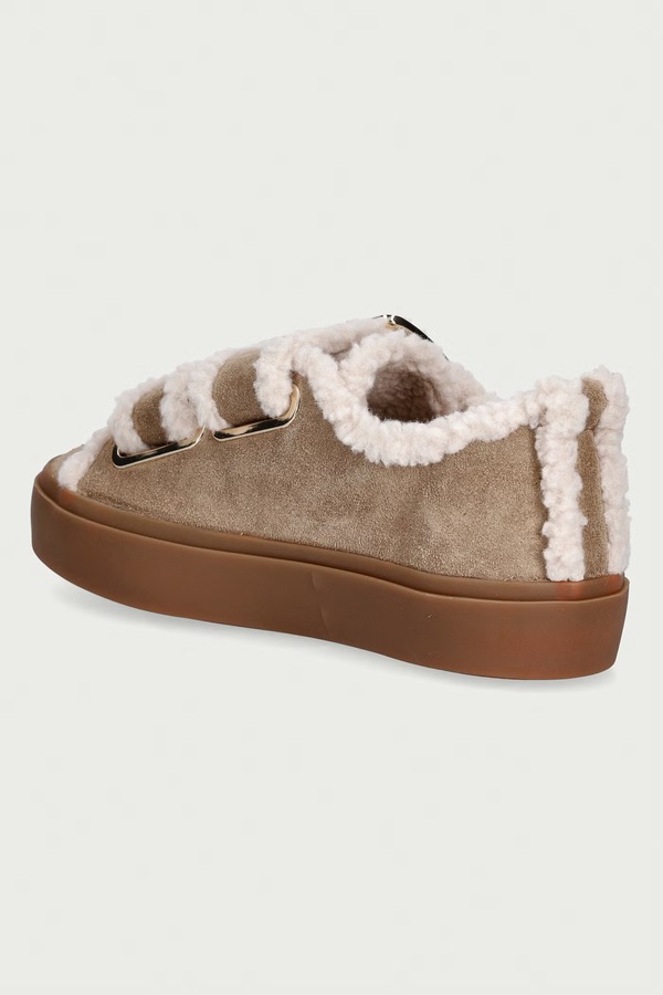 Shearling Low Velcro Buckle кросівки жіночі замшеві Inuikii колір бежевий фото 2