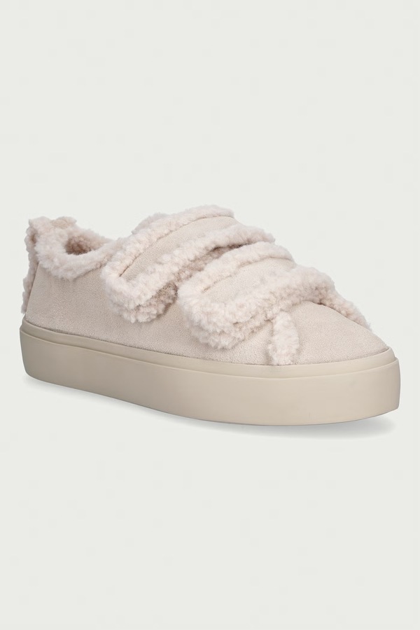 Shearling Low Velcro Pastelle кросівки жіночі замшеві Inuikii колір бежевий