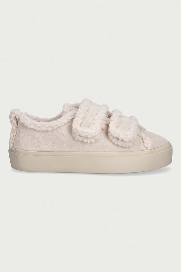 Shearling Low Velcro Pastelle кросівки жіночі замшеві Inuikii колір бежевий