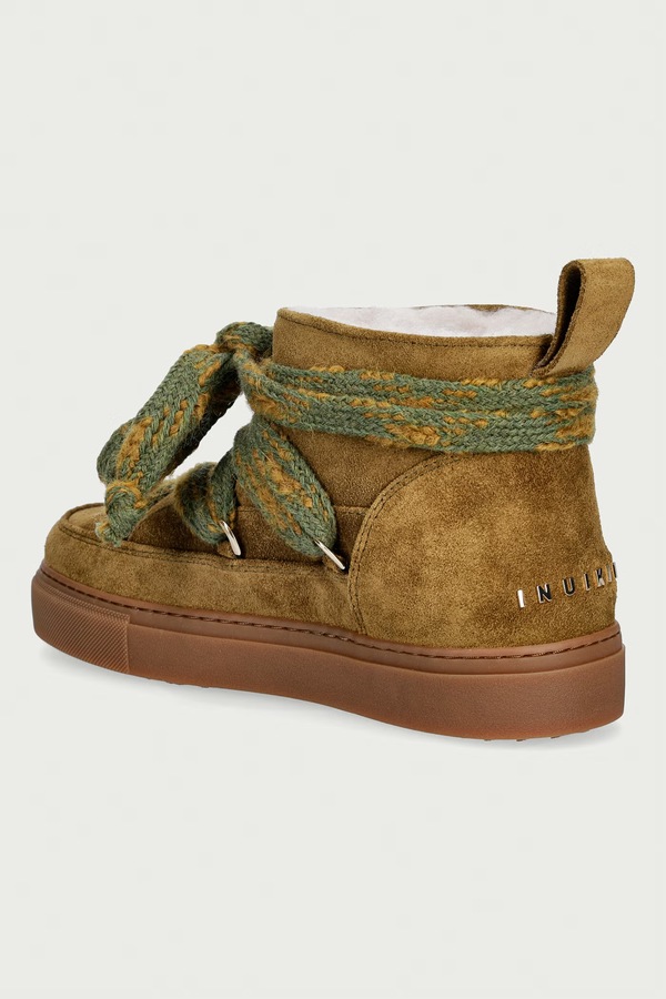 Suede Knot зимние сапоги женские замшевые Inuikii цвет зеленый фото 2