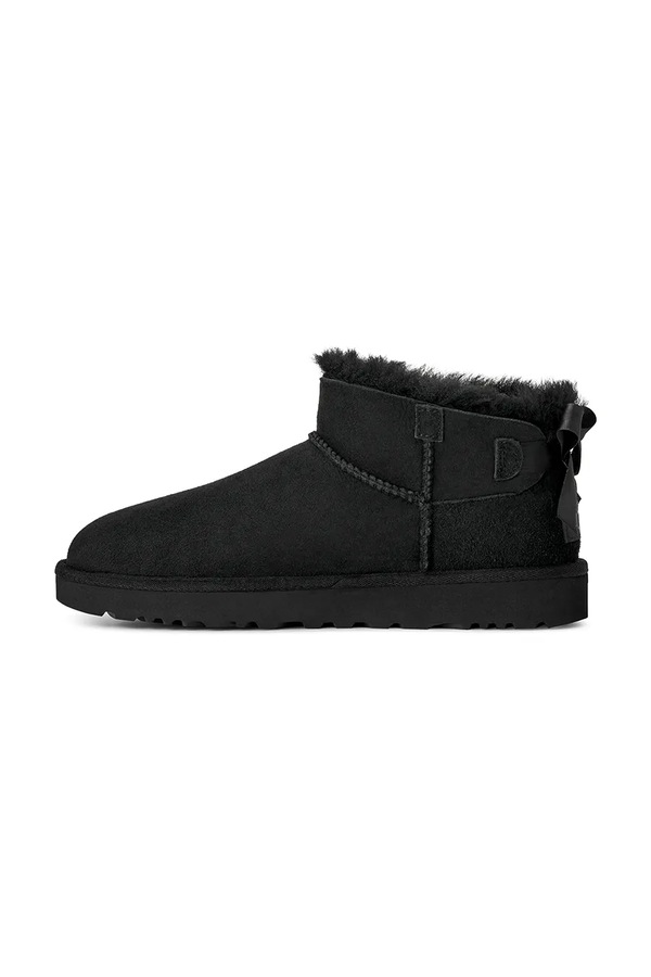 W Ultra Mini Bailey Bow снігові чоботи жіночі замшеві UGG колір чорний фото 4