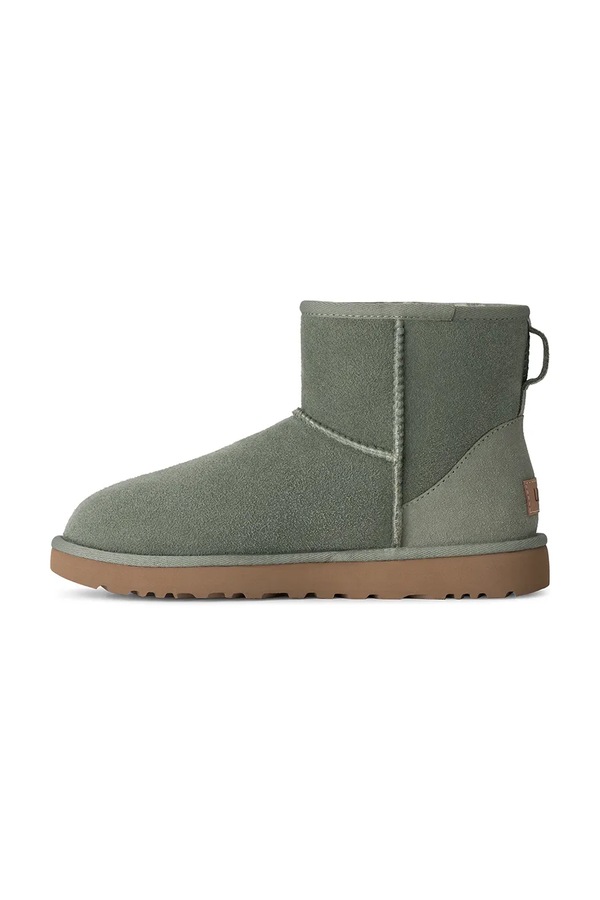 W Classic Mini II снігові чоботи жіночі замшеві UGG колір зелений фото 4