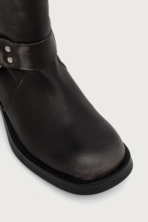 Чоботи для верхової їзди жіночі шкіряні Steve Madden Beau колір сірий фото 4