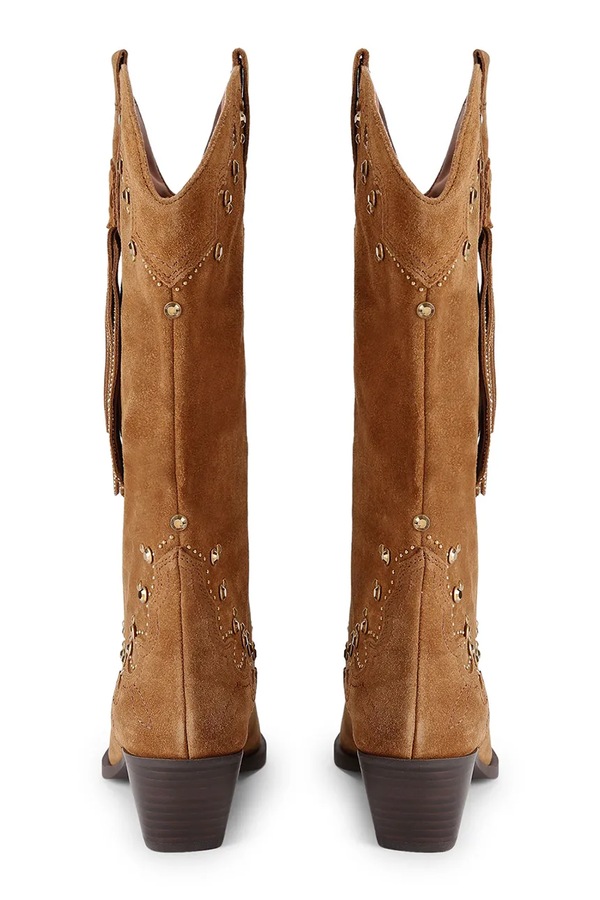Ковбойські чоботи жіночі замшеві Kurt Geiger London Oxford Western Tassel колір коричневий фото 2