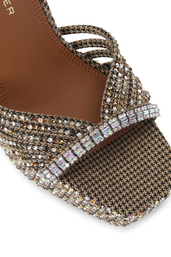 Босоніжки на каблуку Kurt Geiger London Crystal Strap Platform колір бежевий фото 2