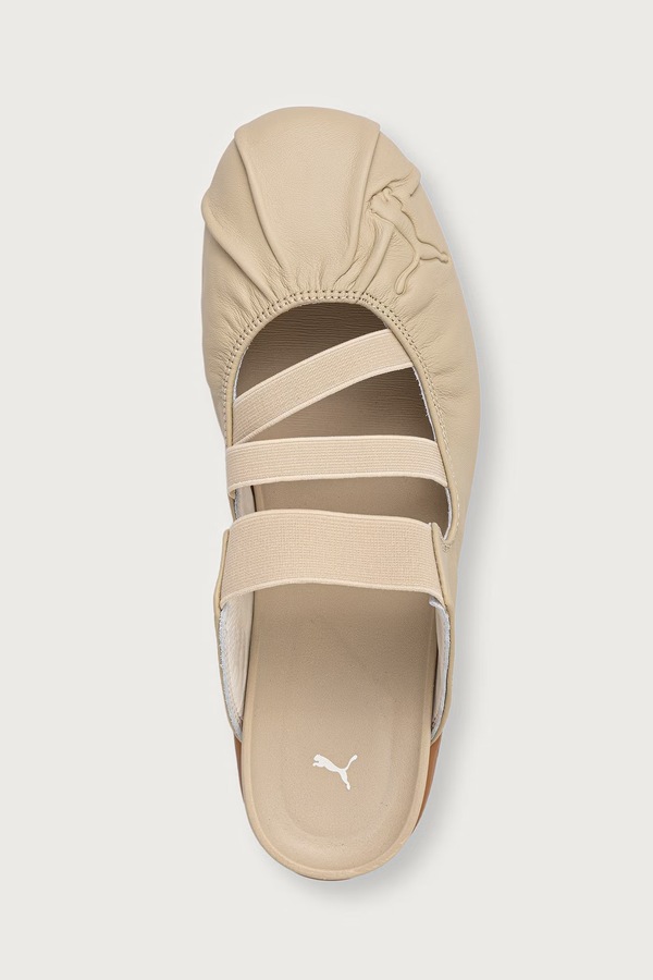 Шльопанці шкіряні Puma Speedcat Mule колір бежевий фото 4