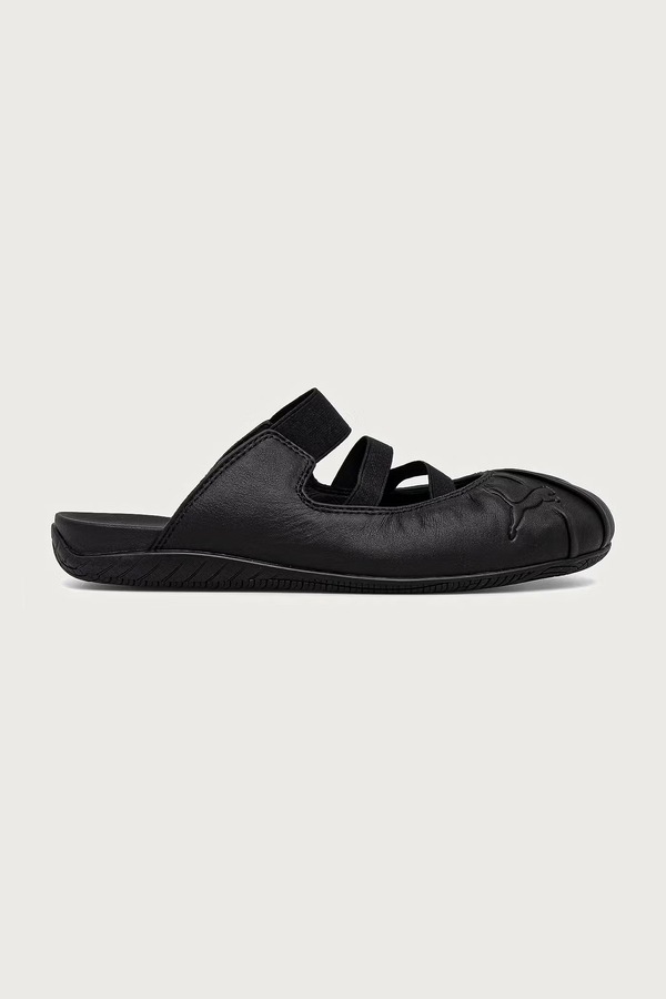 Шльопанці шкіряні Puma Speedcat Mule колір чорний