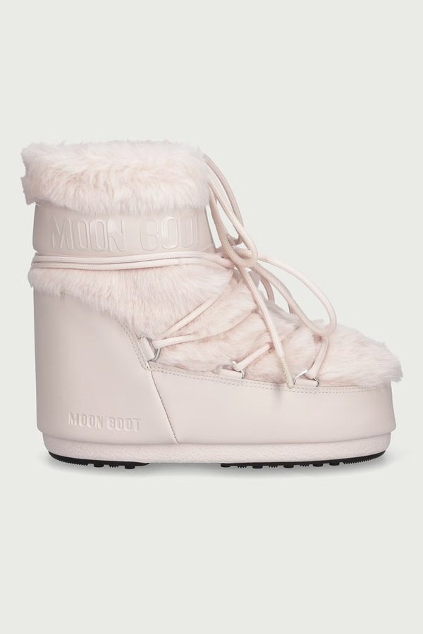 MB ICON LOW FAUX FUR зимние сапоги женские Moon Boot цвет розовый