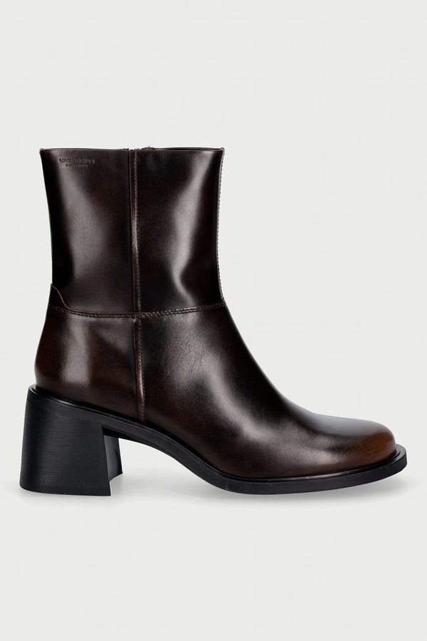 Ботильйони на каблуку жіночі шкіряні Vagabond Shoemakers VEGA колір коричневий
