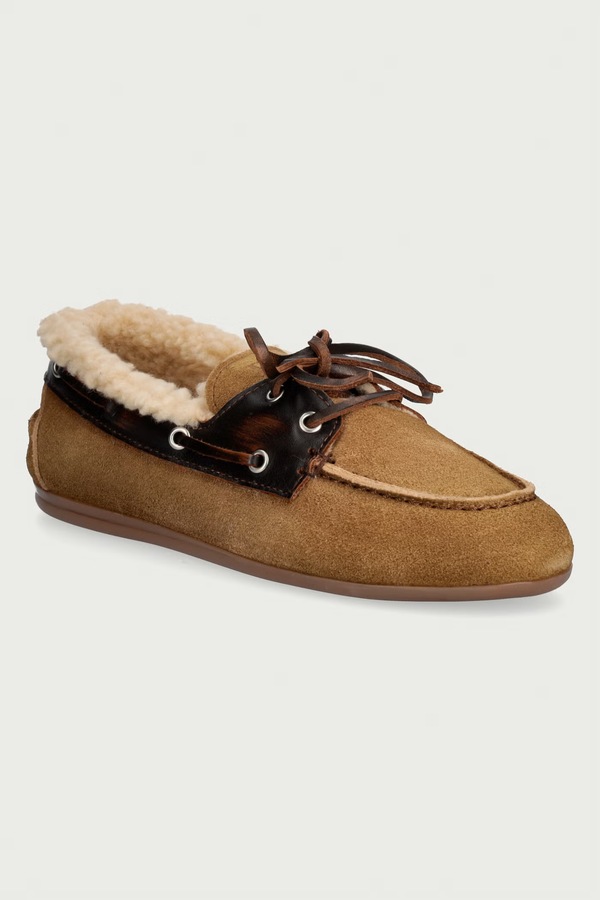Мокасины женские замшевые Posa Boat Loafer цвет бежевый