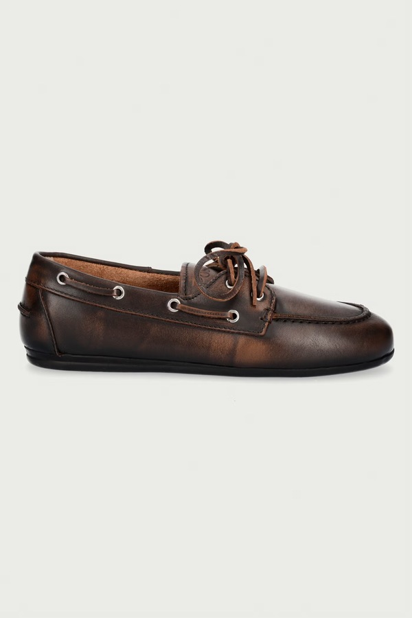 Лофери жіночі шкіряні Posa Boat Loafer колір коричневий фото 2