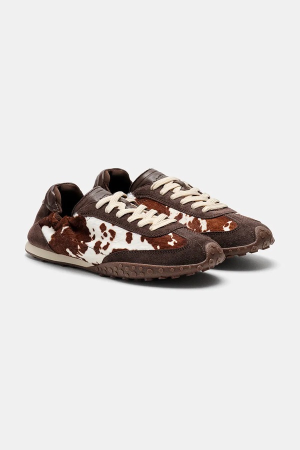 BRIDGE COW PRINT BROWN кросівки жіночі шкіряні Hoff колір коричневий