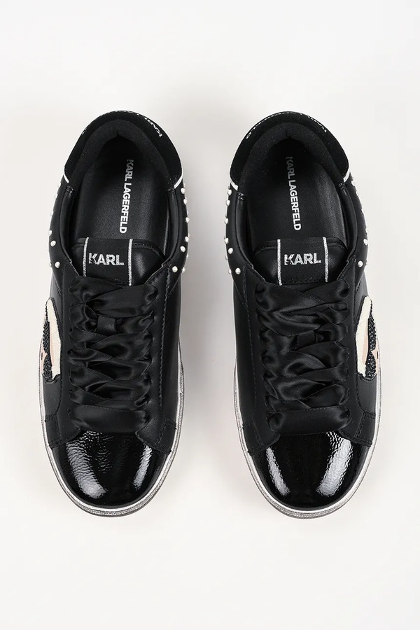 Skool кросівки жіночі шкіряні Karl Lagerfeld колір чорний фото 4