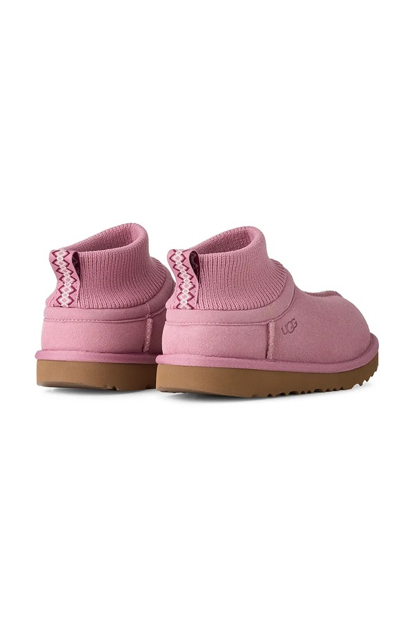 Снігові чоботи дитячі замшеві UGG CLASSIC ULTRA STRETCH CUFF колір рожевий фото 3