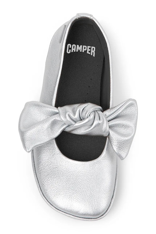 Балетки дитячі шкіряні Camper Right Kids колір срібний фото 4