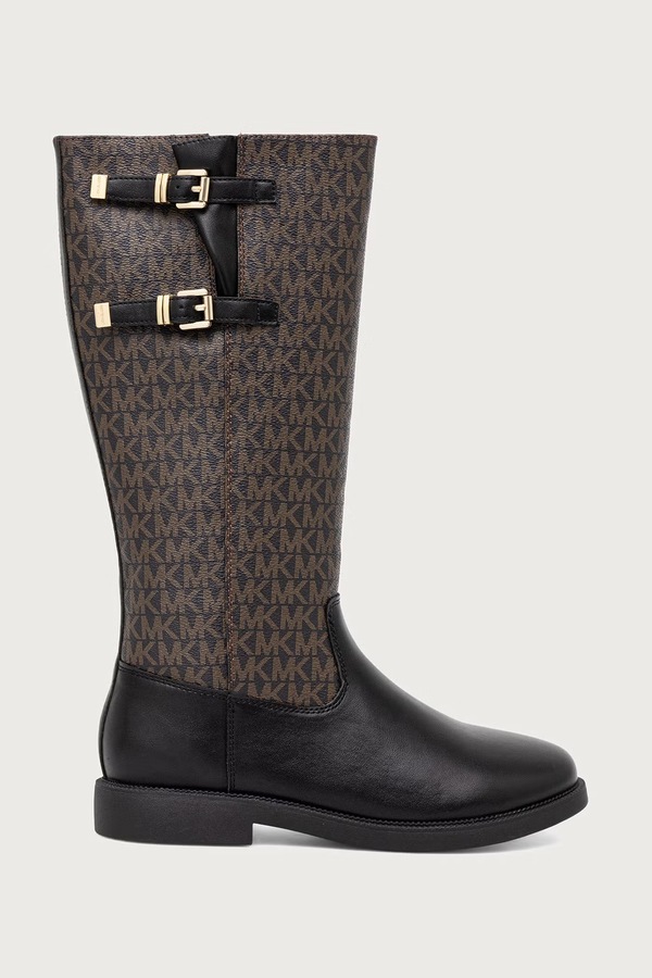 Чоботи на пласкому підборі дитячі Michael Kors ABIGAIL BUCKLE колір коричневий