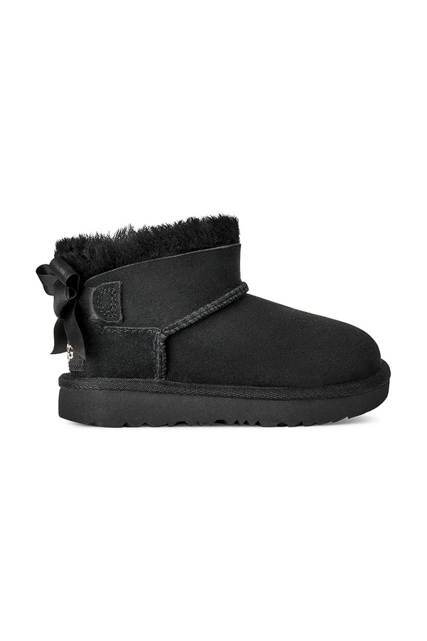 Снігові чоботи дитячі замшеві UGG ULTRA MINBAILEY BOW колір чорний