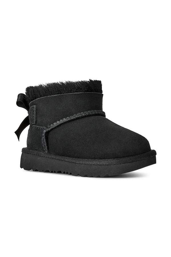 Снігові чоботи дитячі замшеві UGG ULTRA MINBAILEY BOW колір чорний фото 2