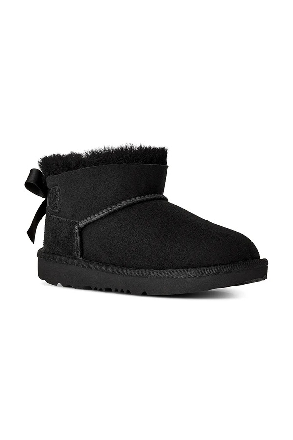 Снігові чоботи дитячі замшеві UGG ULTRA MINBAILEY BOW колір чорний фото 2