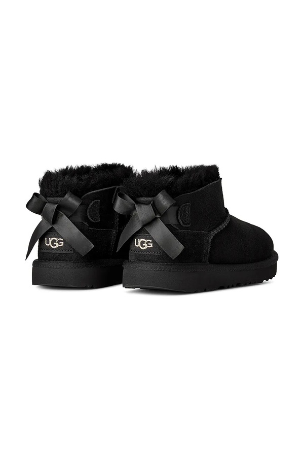 Снігові чоботи дитячі замшеві UGG ULTRA MINBAILEY BOW колір чорний фото 3