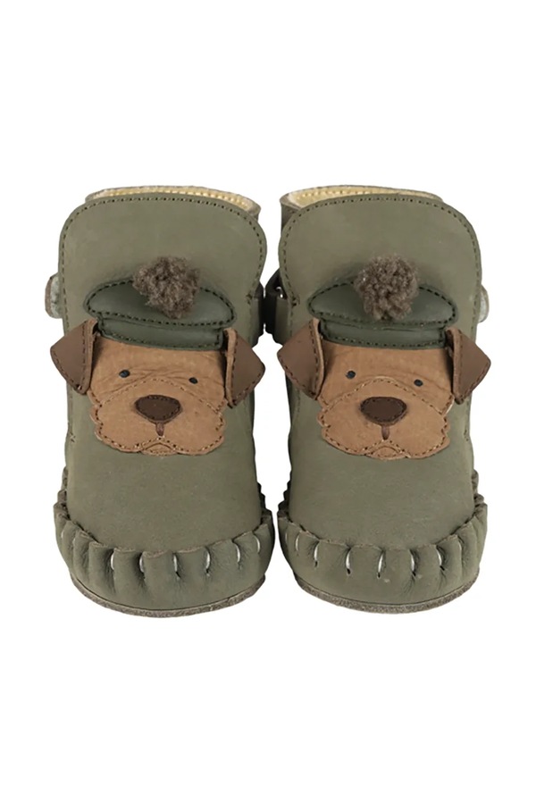 Обувь для младенцев нубуковое Donsje Junus Booties Terrier цвет зеленый фото 2