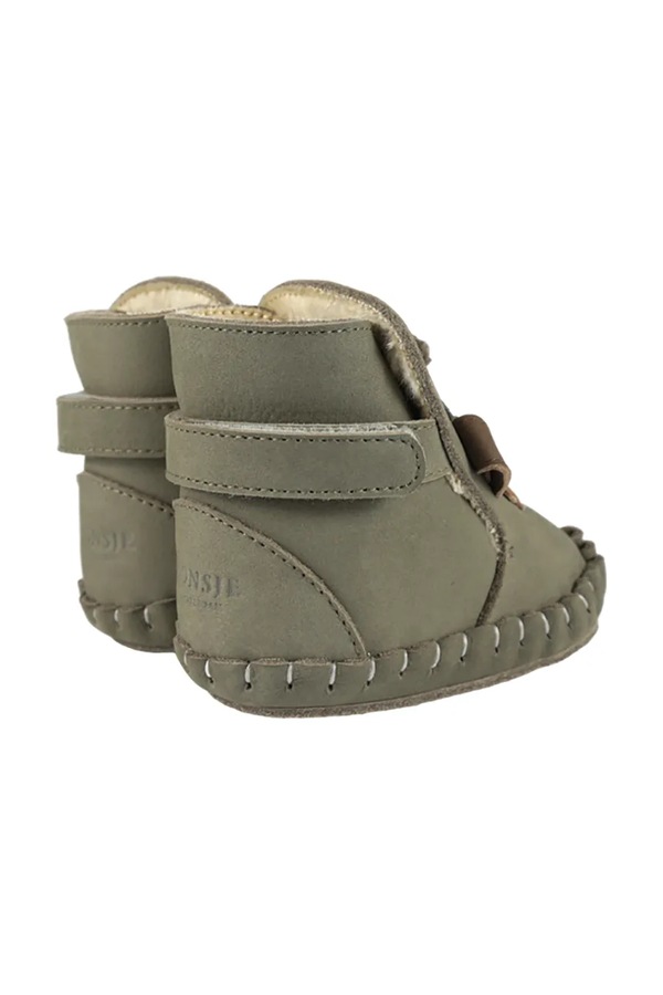 Взуття для немовлят нубукове Donsje Junus Booties Terrier колір зелений фото 3