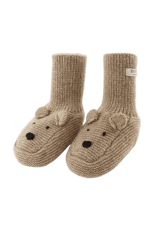 Обувь для младенцев Donsje Maicer Merino Wool Booties Bear цвет бежевый