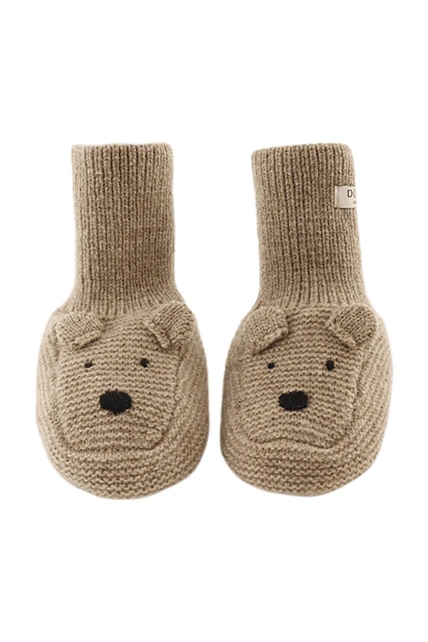 Обувь для младенцев Donsje Maicer Merino Wool Booties Bear цвет бежевый фото 2