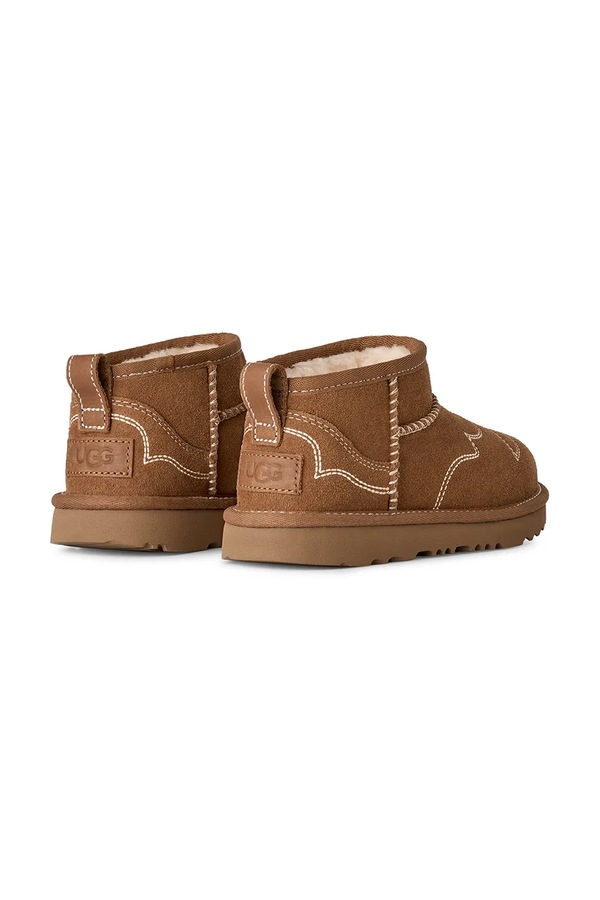 Снігові чоботи дитячі замшеві UGG CLASSIC ULTRA MINWESTERN колір коричневий фото 3