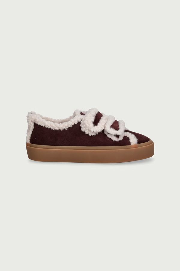 SHEARLING LOW VELCRO кросівки дитячі замшеві Inuikii колір коричневий фото 2