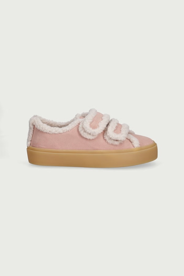 SHEARLING LOW VELCRO PASTELLE кросівки дитячі замшеві Inuikii колір рожевий