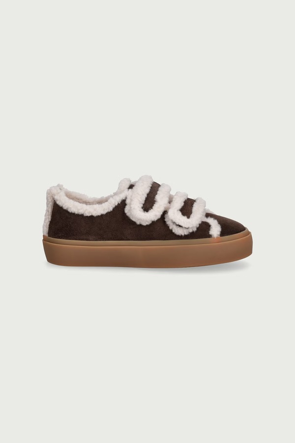 SHEARLING LOW VELCRO кросівки дитячі замшеві Inuikii колір коричневий фото 2