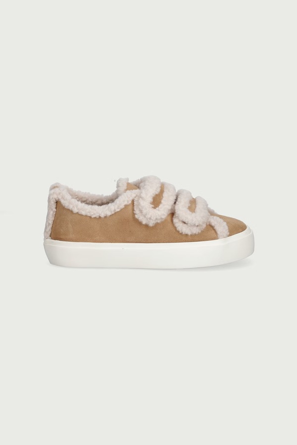 SHEARLING LOW VELCRO кросівки дитячі замшеві Inuikii колір бежевий фото 2