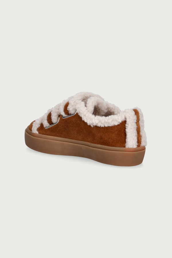 SHEARLING LOW VELCRO кросівки дитячі замшеві Inuikii колір коричневий фото 3