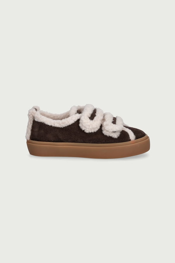 SHEARLING LOW VELCRO кросівки дитячі замшеві Inuikii колір коричневий фото 2