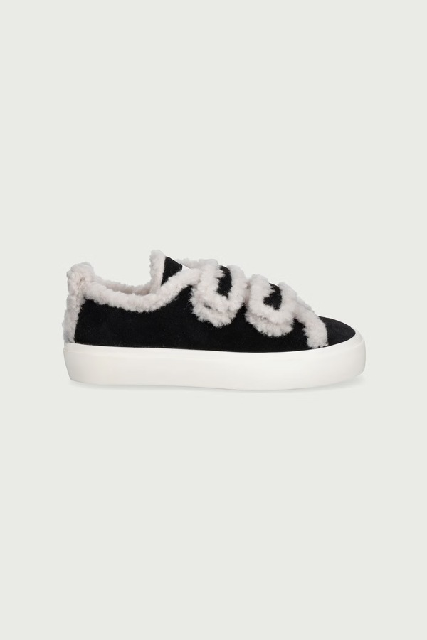 SHEARLING LOW VELCRO кросівки дитячі замшеві Inuikii колір чорний фото 2