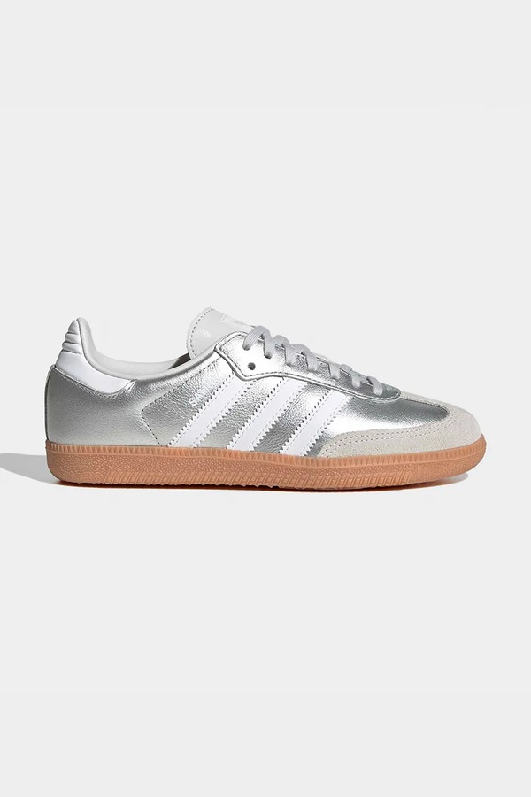 SAMBA OG кросівки дитячі шкіряні adidas Originals колір срібний
