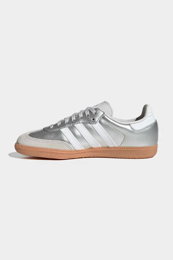 SAMBA OG кросівки дитячі шкіряні adidas Originals колір срібний фото 4