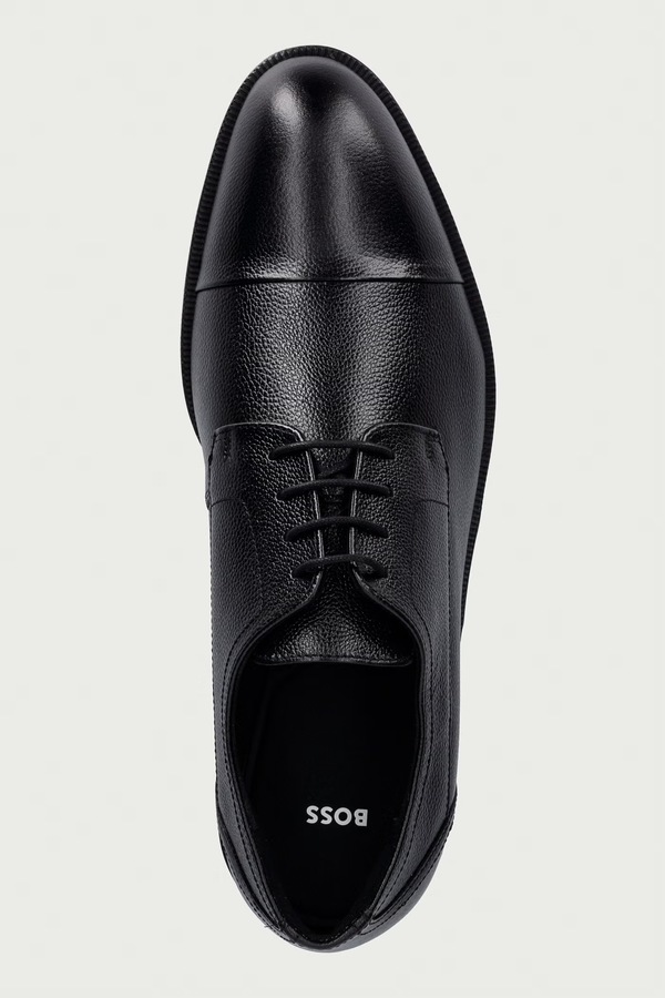 Напівчеревики чоловічі шкіряні BOSS Tayil колір чорний фото 4