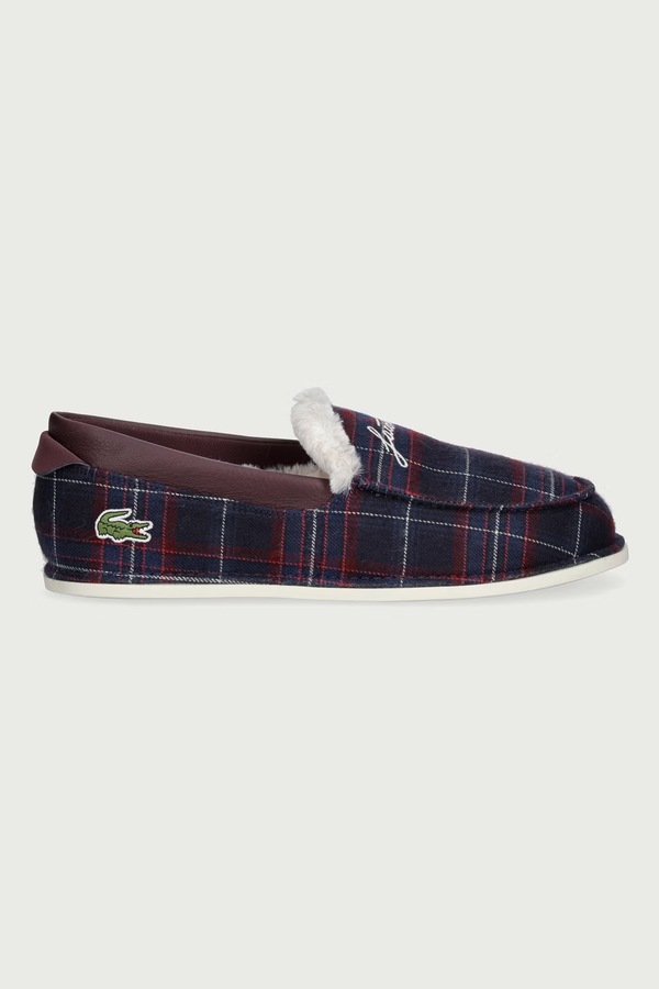 Капці чоловічі з плюшевою обробкою Lacoste AUBREY SLIPPER колір бордовий фото 2