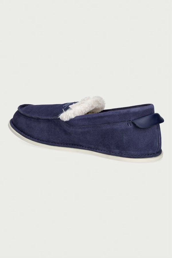 Капці чоловічі замшеві Lacoste AUBREY SLIPPER колір темно-синій фото 2