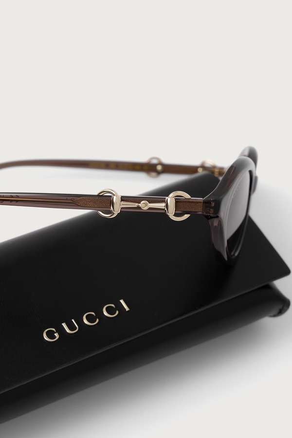 Сонцезахисні окуляри "cat eyes" жіночі Gucci колір коричневий фото 3