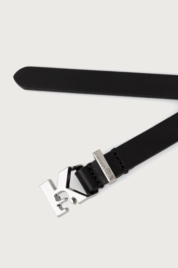 Ремінь жіночий шкіряний Karl Lagerfeld Jeans колір чорний