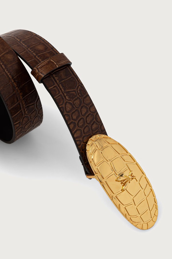 Ремінь жіночий шкіряний Patrizia Pepe колір коричневий фото 2