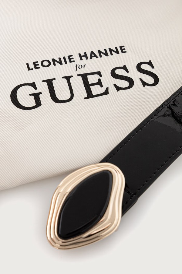 Ремінь жіночий шкіряний Guess x LEONIE HANNE колір чорний фото 3
