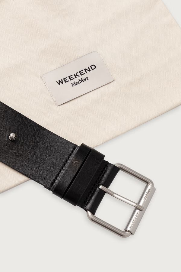 Ремінь жіночий шкіряний Weekend Max Mara WKACARNET колір чорний фото 3