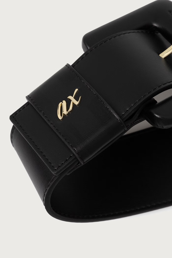 Ремінь жіночий зі штучної шкіри Armani Exchange колір чорний